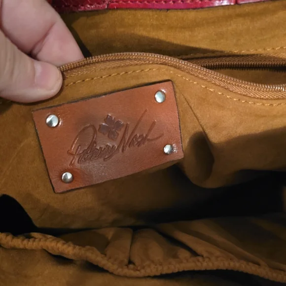 Patricia Nash Red Leather Tote with Braided Handles - Picture 11 of 14